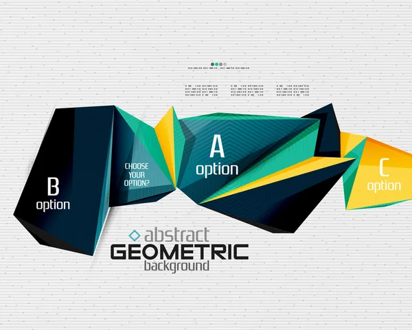 Soyut bilgi ekranı, geometrik kağıt stili seçenekleri — Stok Vektör