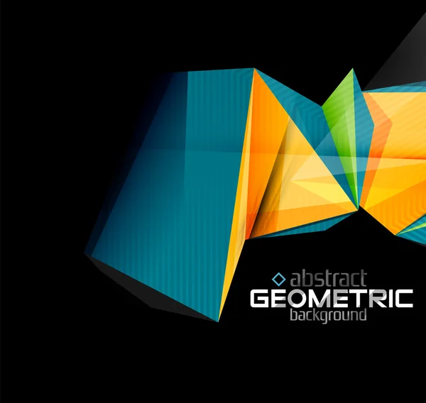 Vektorfarbe geometrische Formen auf schwarzem Hintergrund — Stockvektor