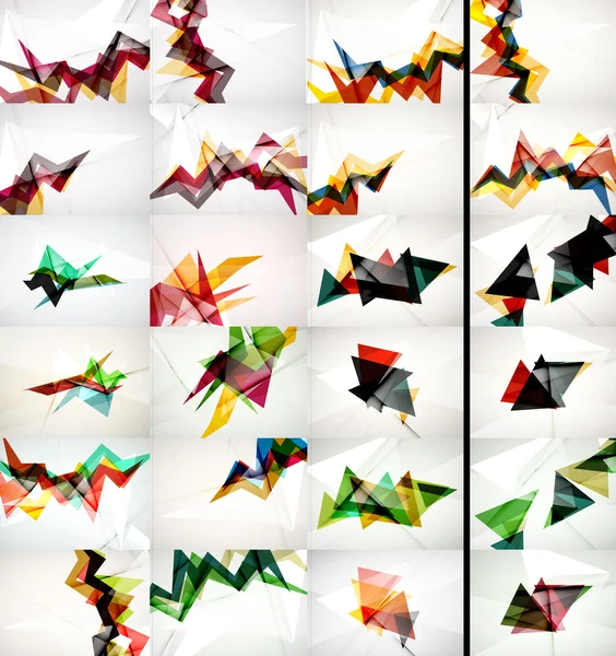 Zbiór trójkąt konstrukcji geometrycznych streszczenie tła, origami styl — Wektor stockowy