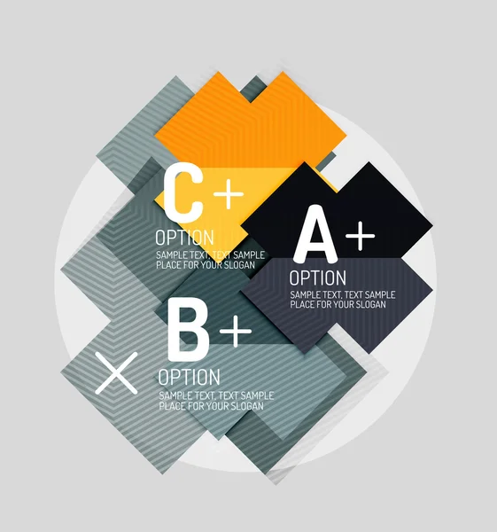 Forme geometriche astratte in stile carta con opzioni infografiche — Vettoriale Stock