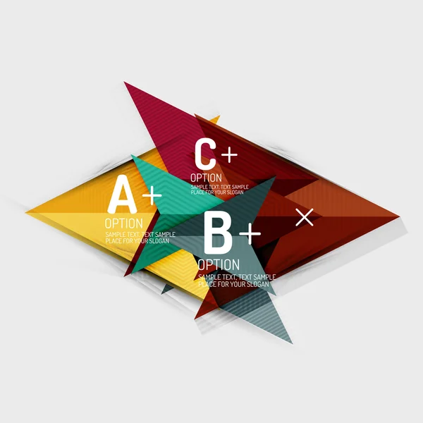 Pappers stil abstrakta geometriska former med infographic alternativ — Stock vektor
