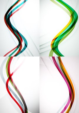 Arka kümesi. Işık ve gölge efektleri ile dalga çizgiler eğri