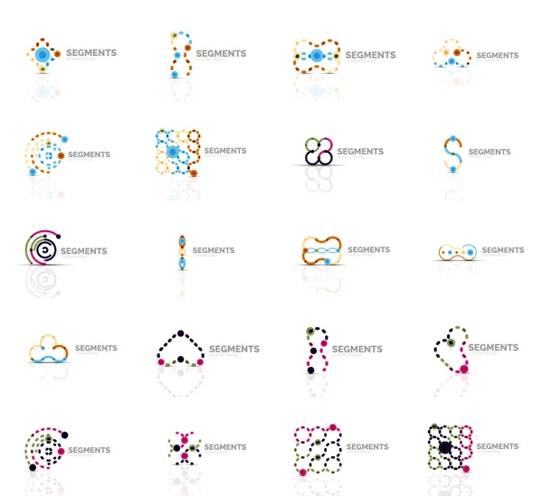 Set van lineaire abstracte logo's. Swirl, cirkel, oneindigheid lus en andere concepten. Logo merk sjablonen — Stockvector