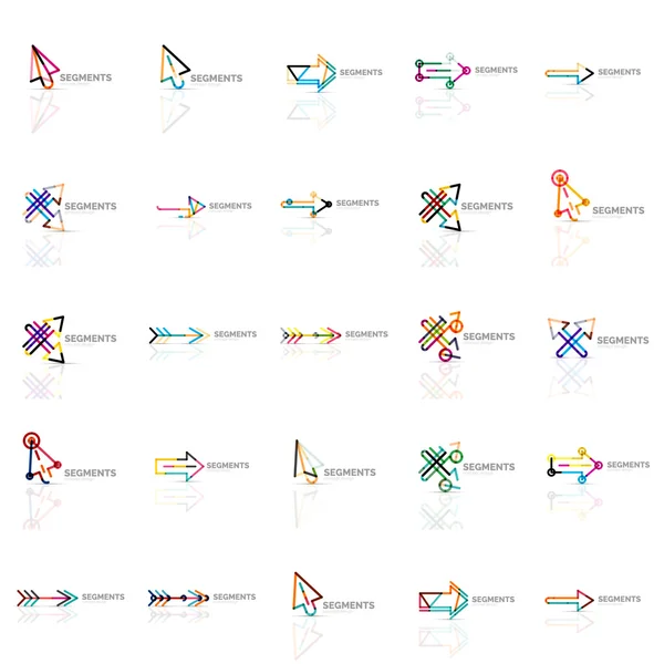 Kolekce barevné abstraktní origami loga — Stockový vektor