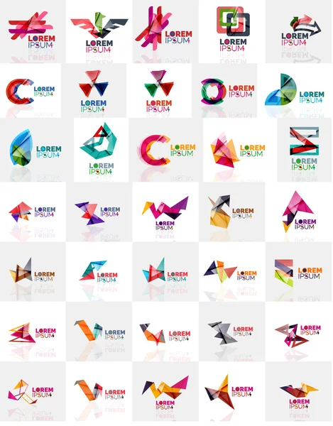 Coleção de logotipos de origami abstrato colorido —  Vetores de Stock