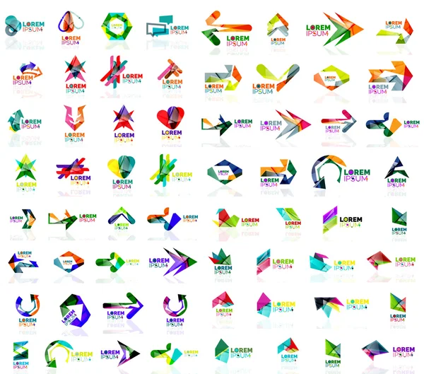 Мега набір геометричних абстрактних логотипів — стоковий вектор