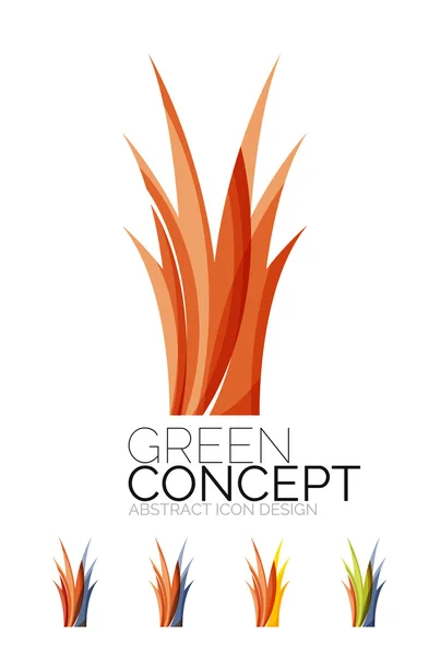 Conjunto de iconos abstractos de plantas ecológicas, logotipo de la empresa naturaleza conceptos verdes, diseño geométrico moderno y limpio — Archivo Imágenes Vectoriales