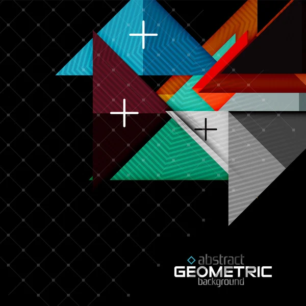 블랙에 텍스처와 다채로운 기하학적 모양입니다. 현대 미래 추상 디자인 서식 파일 — 스톡 벡터