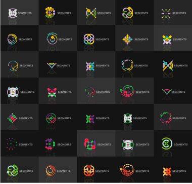 Dizi Vektör Lineer logotypes, geometrik soyut semboller, zarif simgeleri
