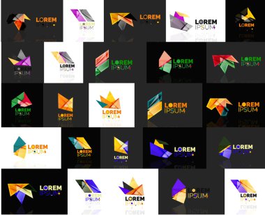 Üçgen geometrik şekiller, soyut logoları ayarla