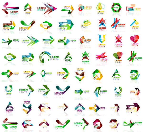 Set of geometric design arrow icons