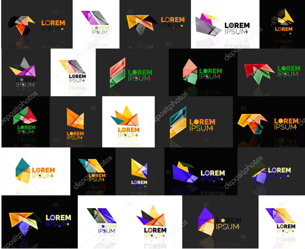 Triangle geometric shapes, set of abstract logos. Vector illustration - branding, corporate business company logotype collection