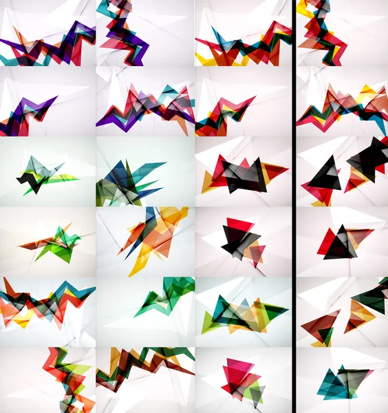 Aantal driehoek ontwerp geometrische abstracte achtergronden, origami stijl — Stockvector