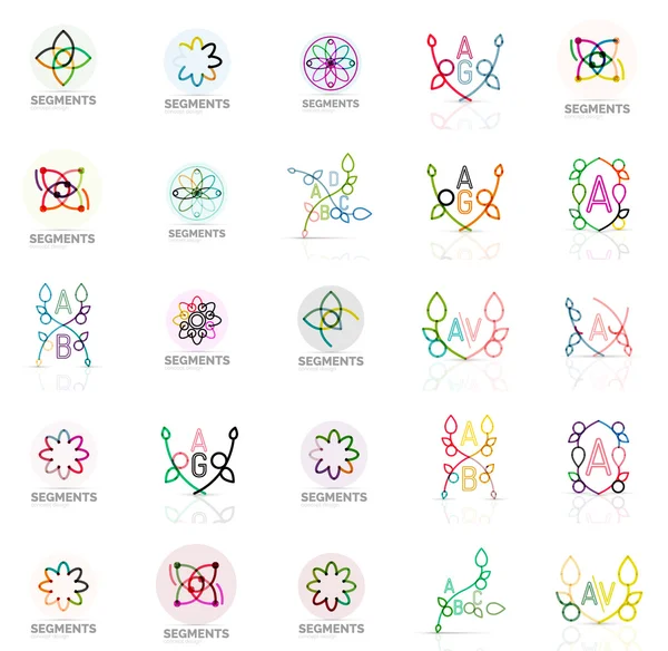 Dizi Vektör Lineer logotypes, geometrik soyut semboller, zarif simgeleri — Stok Vektör