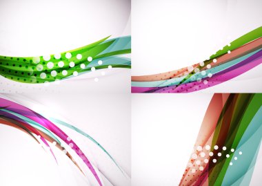 Arka kümesi. Zarif renkli bir şekilde dekore edilmiş hatları ve dalgaları ile boşaltmak mesajın için