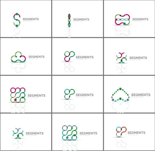Set van lineaire abstracte logo's en swirl vormen. Bedrijf embleem, zakelijke pictogram — Stockvector