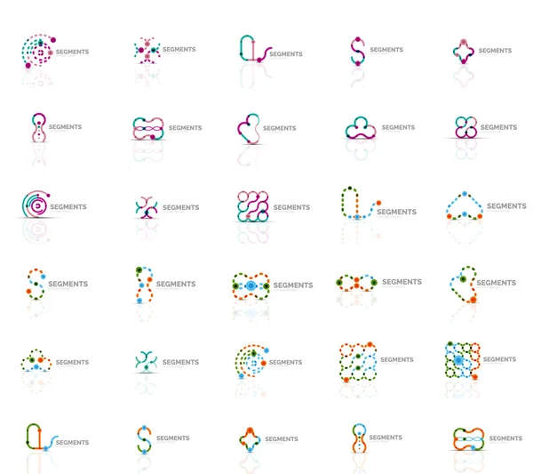 Coleção de logotipos de origami abstrato colorido — Vetor de Stock