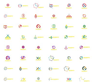 Doğrusal stil soyut logo mega koymak