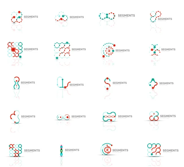 Outline turbinio e cerchio minimale astratto logo geometrico set — Vettoriale Stock