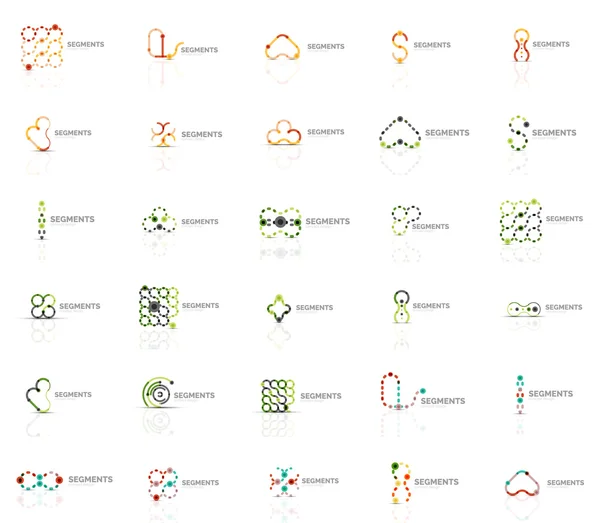 Ensemble de logotypes linéaires vectoriels, symboles abstraits géométriques, icônes élégantes — Image vectorielle