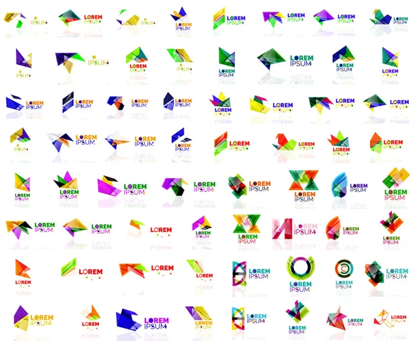 Мега набор бумаги логотипа абстрактные геометрические формы — стоковый вектор