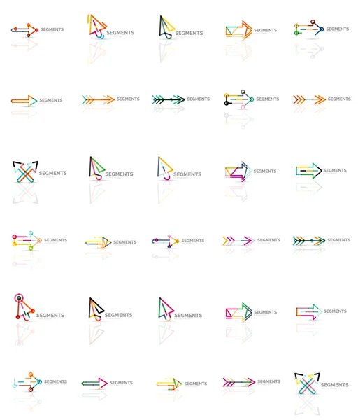 Ensemble d'icônes de flèche linéaire, conception de ligne mince — Image vectorielle