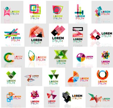 Renkli soyut origami logoları koleksiyonu