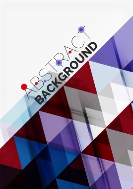 Beyaz şeffaf örtüşen üçgenler. İş veya teknoloji en az fütüristik şablonu