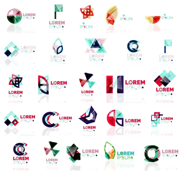 Collectie van kleurrijke abstracte origami logo 's — Stockvector