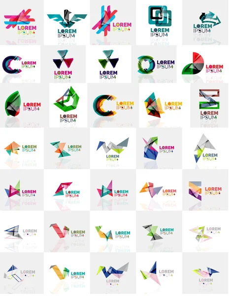 Coleção de logotipos de origami abstrato colorido —  Vetores de Stock