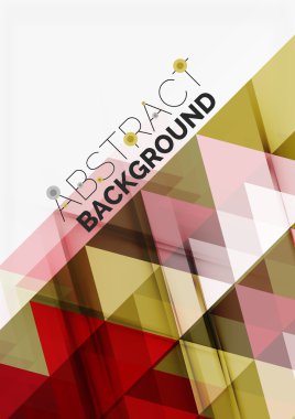 Beyaz şeffaf örtüşen üçgenler. İş veya teknoloji en az fütüristik şablonu