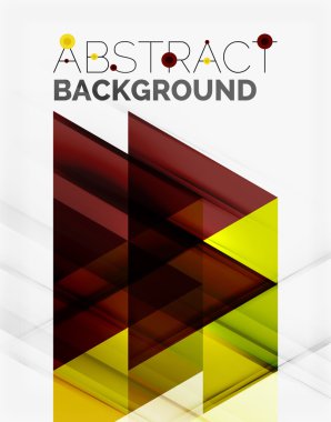 Beyaz şeffaf örtüşen üçgenler. İş veya teknoloji en az fütüristik şablonu