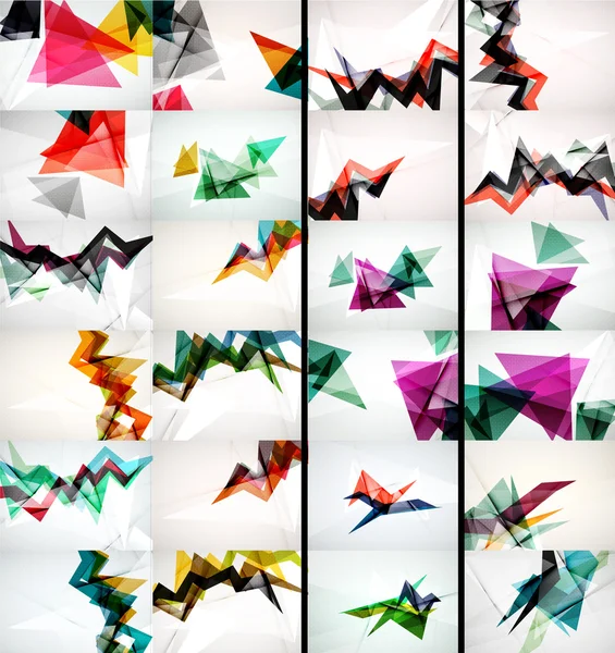 Conjunto de triângulo design geométrico fundos abstratos, estilo origami — Vetor de Stock