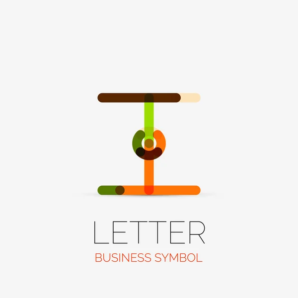 Iconos de negocio lineales minimalistas, logotipos, hechos de segmentos de línea multicolores. Símbolos universales para cualquier concepto o idea. Futurista de alta tecnología, conjunto de elementos tecnológicos — Vector de stock