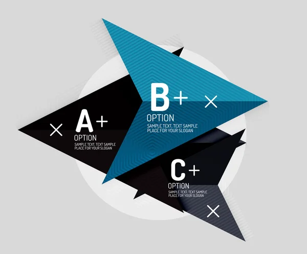 Forme geometriche astratte in stile carta con opzioni infografiche — Vettoriale Stock