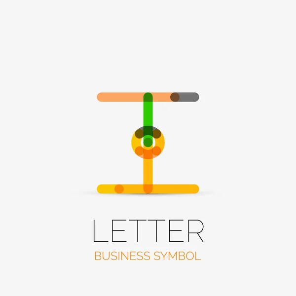 Iconos de negocio lineales minimalistas, logotipos, hechos de segmentos de línea multicolores. Símbolos universales para cualquier concepto o idea. Futurista de alta tecnología, conjunto de elementos tecnológicos — Vector de stock