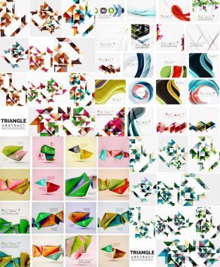 Çeşitli stil geometrik şablonları kümesi Mega