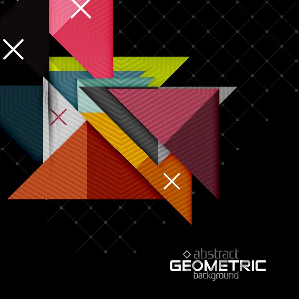 Kolorowe kształty geometryczne z tekstury na czarno. Futurystyczny nowoczesny streszczenie szablon — Wektor stockowy