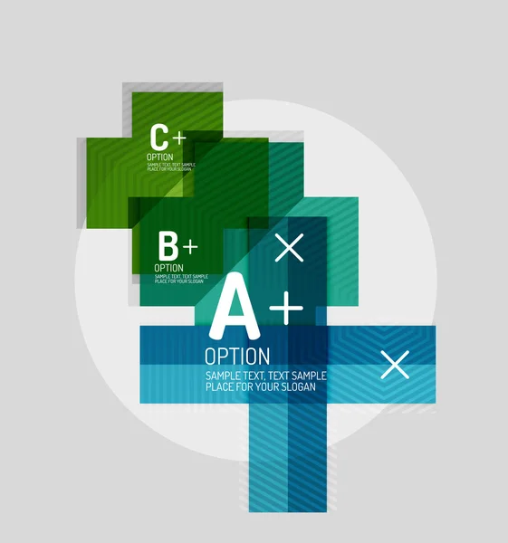 Forme geometriche astratte in stile carta con opzioni infografiche — Vettoriale Stock