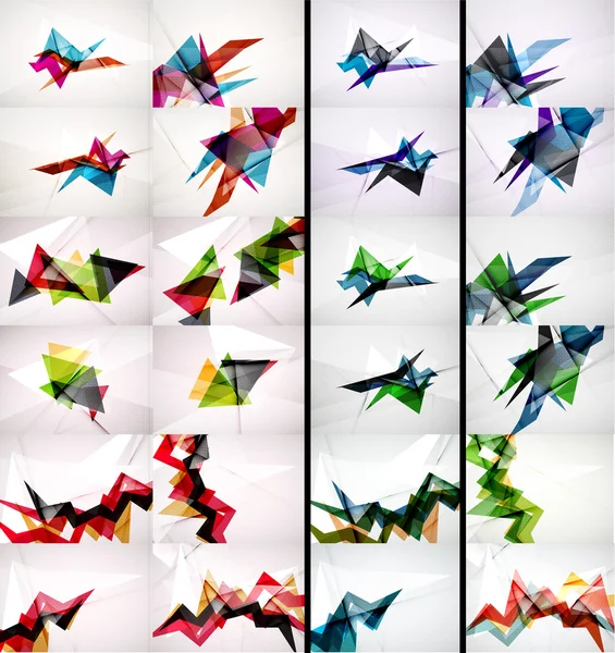 Sada trojúhelník konstrukční geometrické abstraktní pozadí, origami styl — Stockový vektor