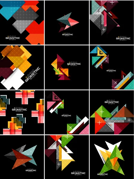 Vector geometrical banner set — Stock Vector