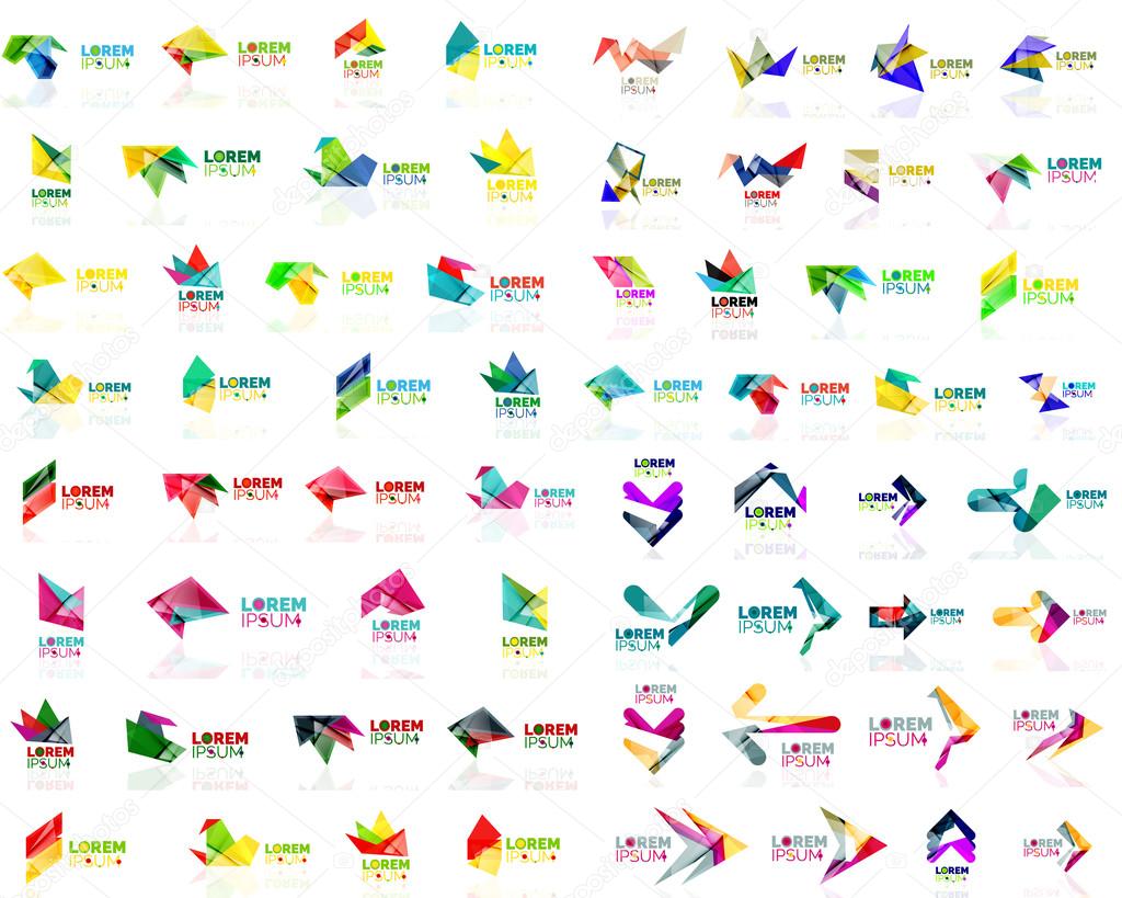 Mega set of geometrical abstract logos