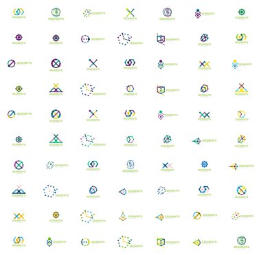 Doğrusal stil soyut logo mega koymak