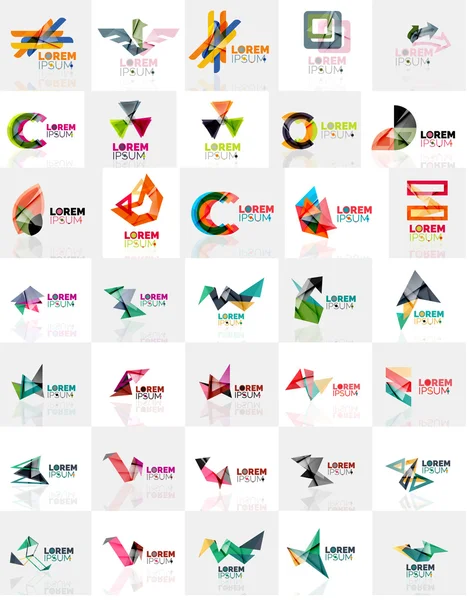 Samling av färgstarka abstrakt origami logotyper — Stock vektor