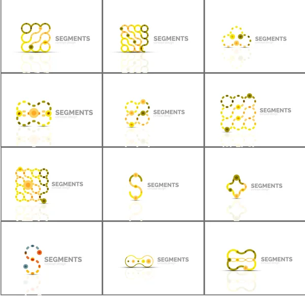 Set di loghi astratti lineari e forme vorticose. Emblema aziendale, icona aziendale — Vettoriale Stock