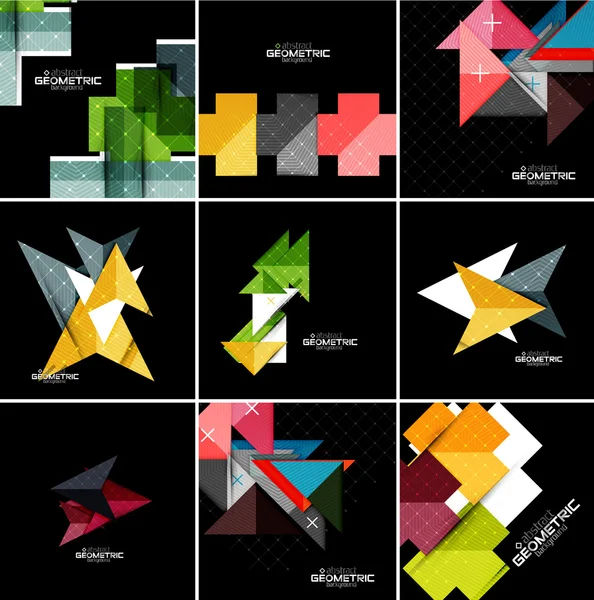 Vector geometrical banner set — Stock Vector