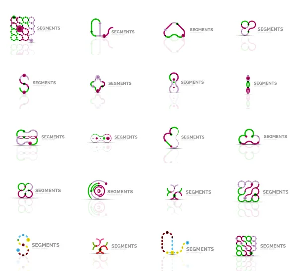 Set van lineaire abstracte logo's. Swirl, cirkel, oneindigheid lus en andere concepten. Logo merk sjablonen — Stockvector