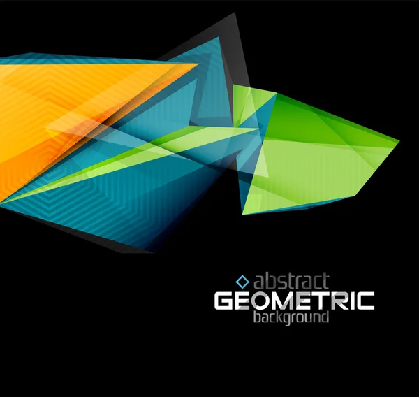 Vektorfarbe geometrische Formen auf schwarzem Hintergrund — Stockvektor