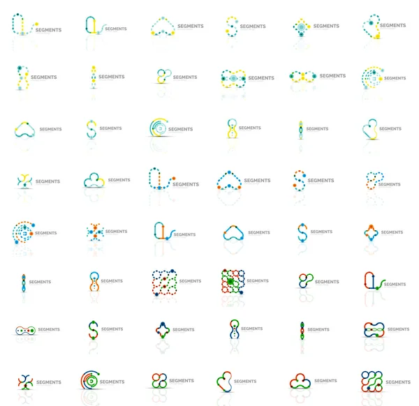 Estilo lineal logotipo abstracto mega conjunto — Archivo Imágenes Vectoriales