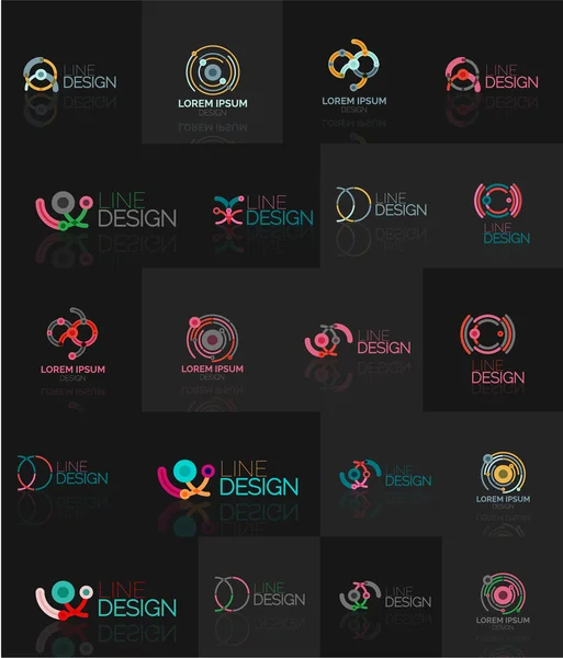 Een overzicht van swirl en cirkel minimale abstracte geometrische logo set — Stockvector